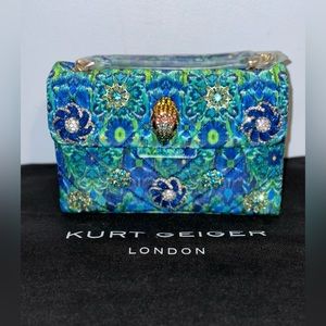 KURT GEIGER Matthew Williamson Peacock Floral💚💙Medium Embellished Shoulder Bag
